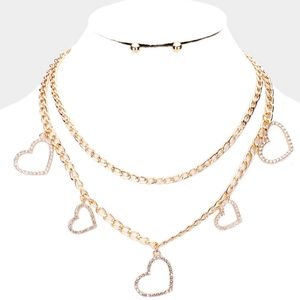 💥Gold Heart Double Link Necklace